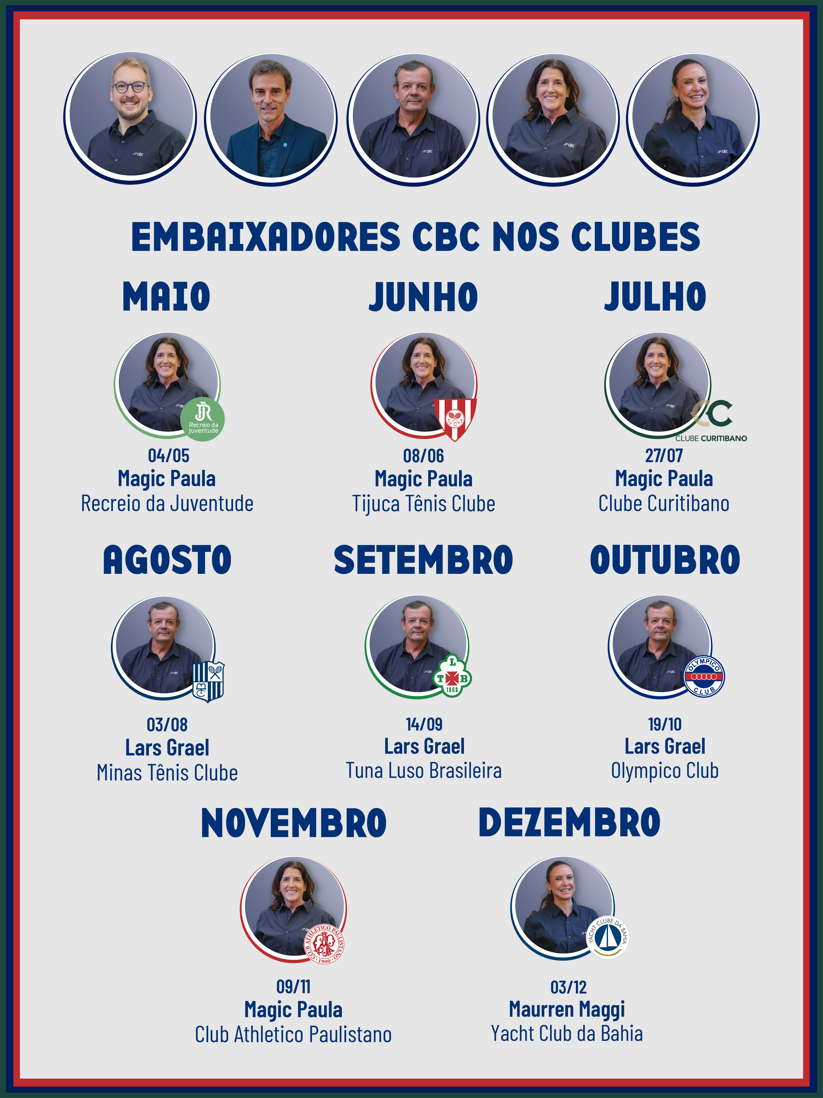 calendario embaixadores