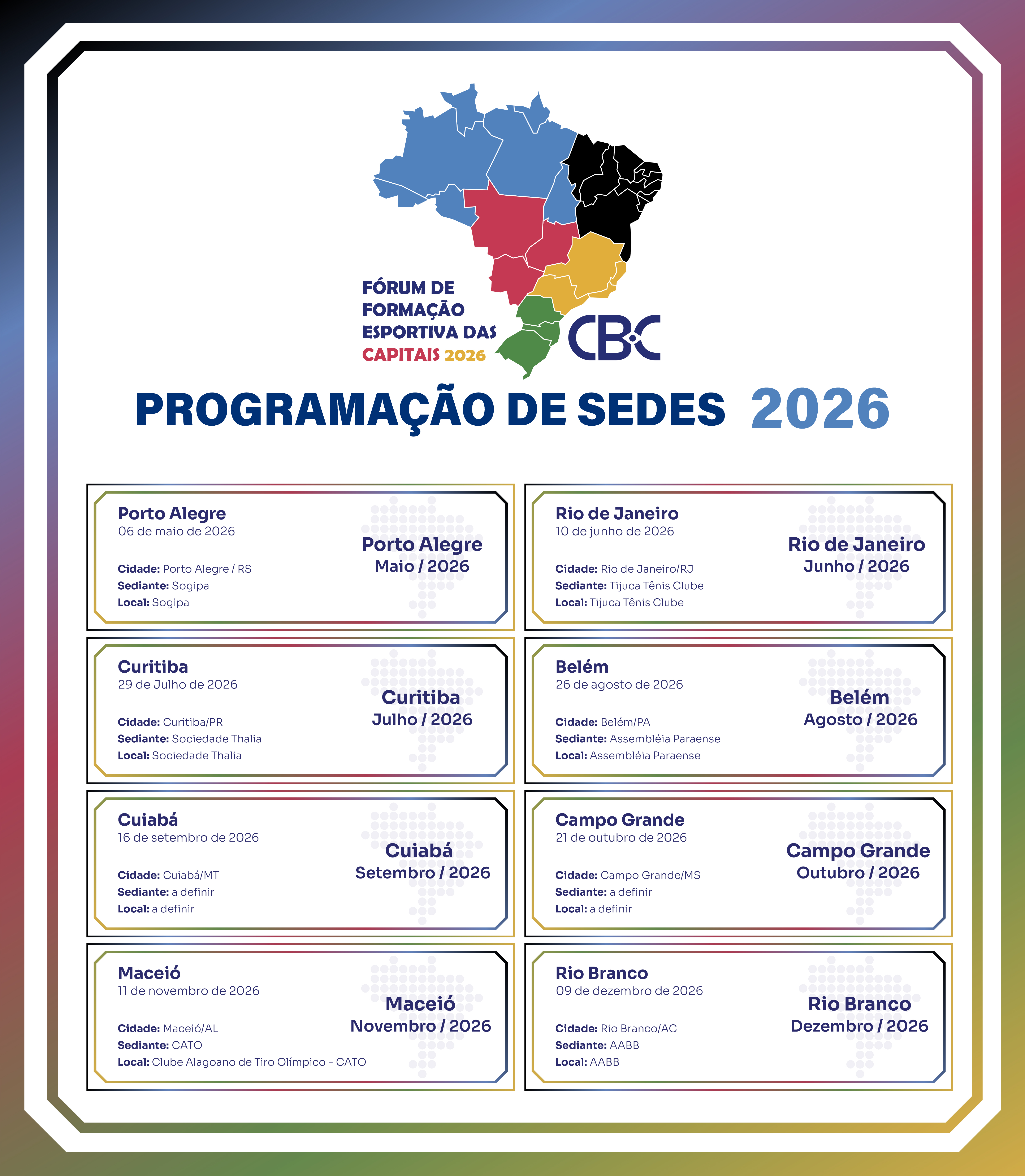 Calendário Fóruns Capitais