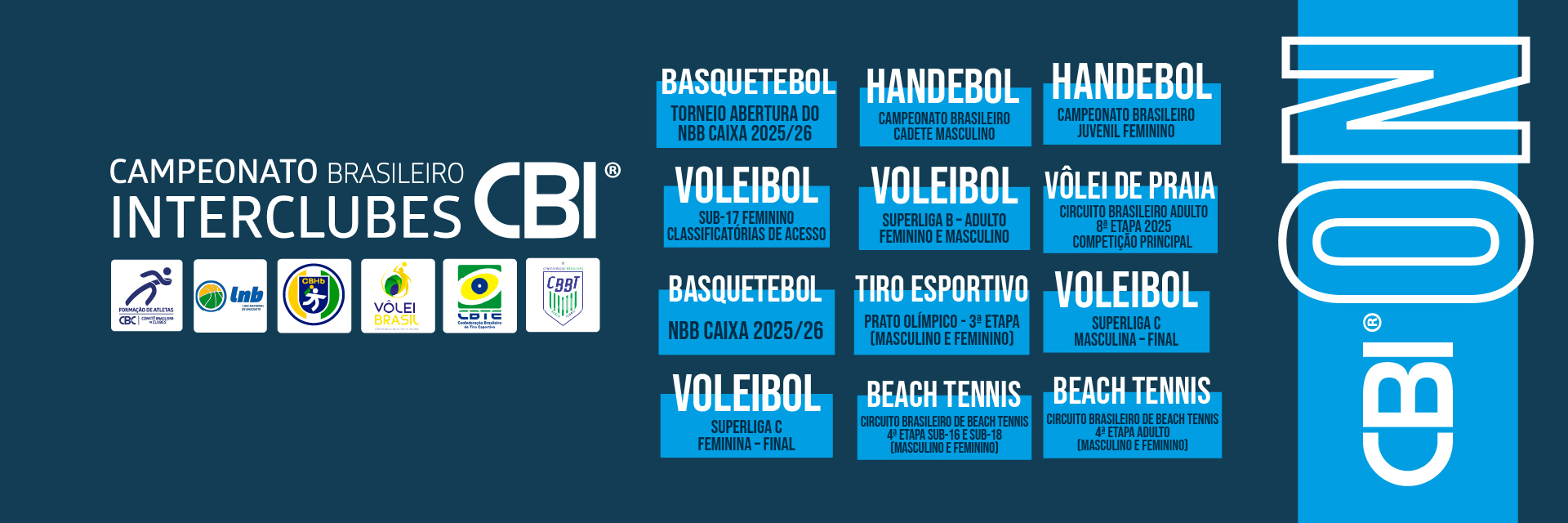 CBI® ON: Competições do CBI® movimentam o calendário esportivo a partir deste final de semana