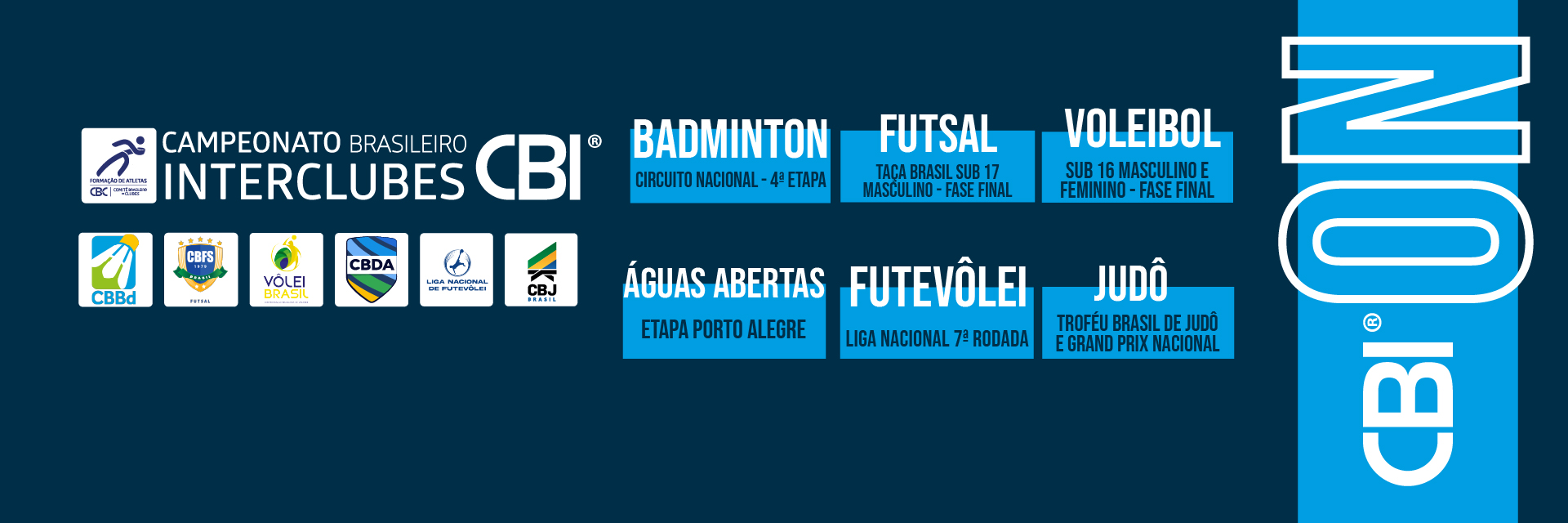 CBI® ON: Semana tem disputas em sete grandes campeonatos nacionais