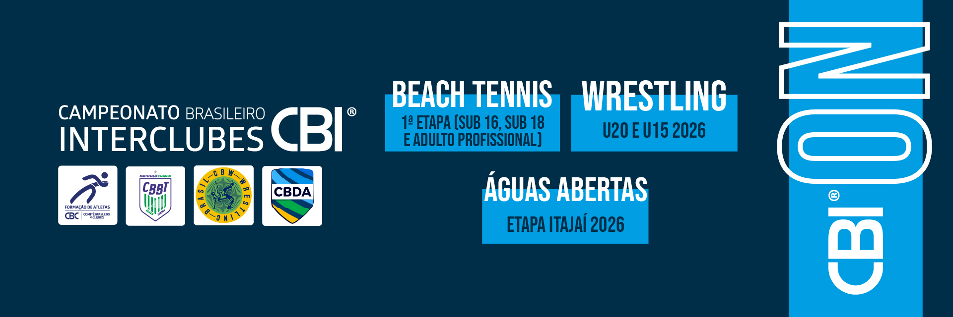 CBI® ON: Competições do CBI® movimentam Beach Tennis, Wrestling e Águas Abertas nos próximos dias