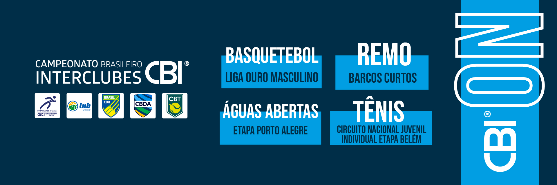 CBI® ON: Campeonatos de Basquetebol, Remo, Águas Abertas e Tênis movimentam o país