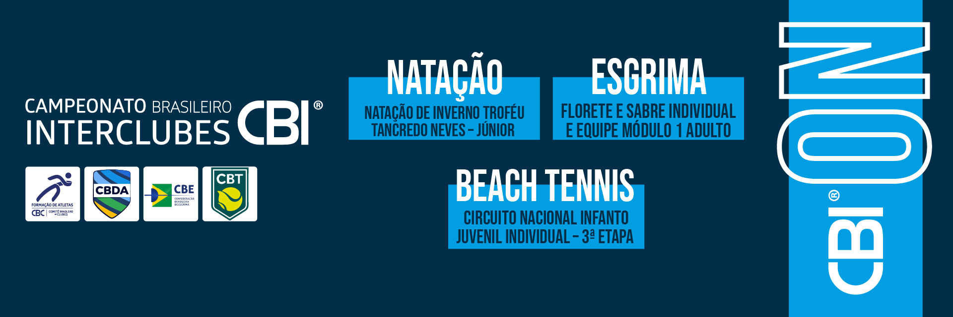 CBI® ON: Competições do calendário CBI® movimentam o esporte nacional nas próximas semanas