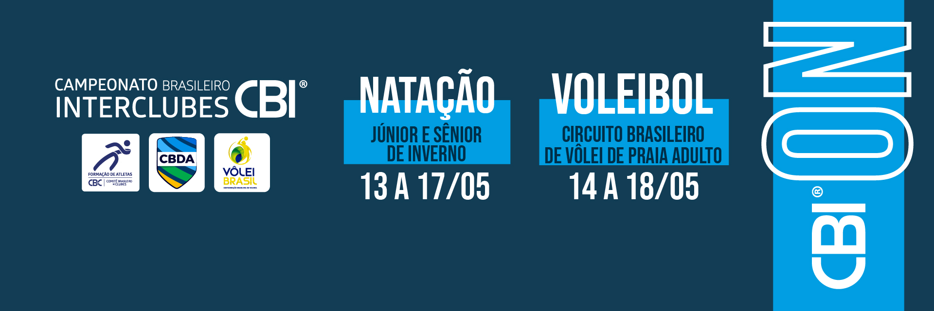 CBI® ON: Começam nesta semana Campeonatos Brasileiros Interclubes – CBI® de Natação e Vôlei de Praia