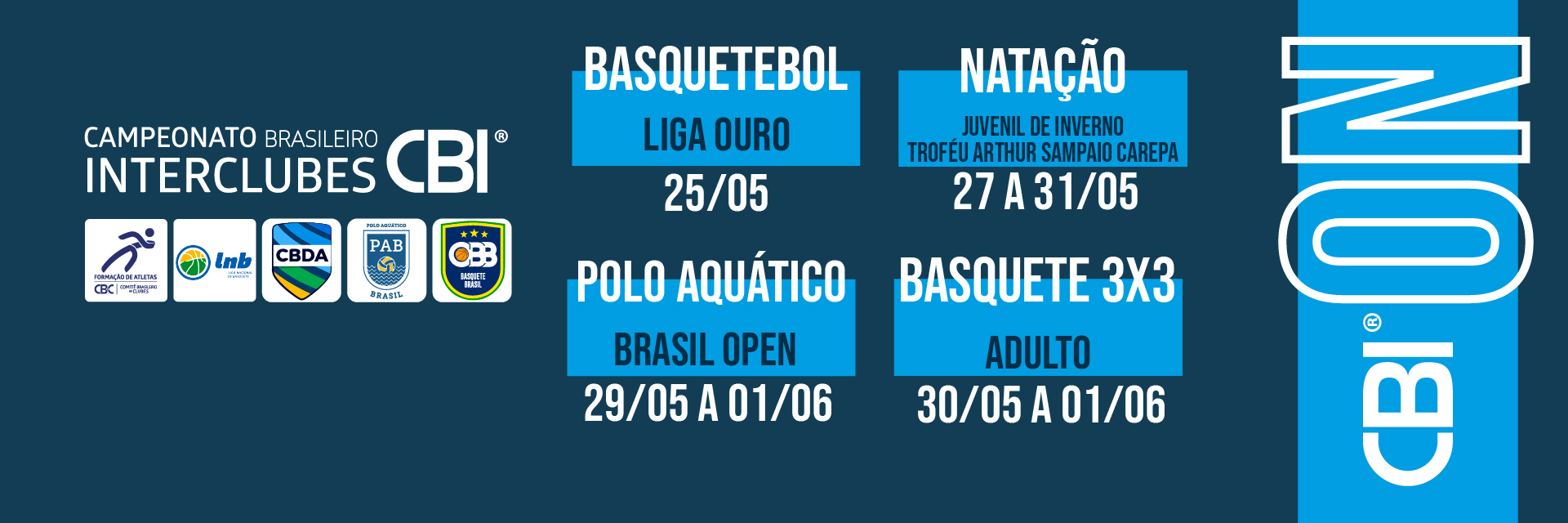 CBI® ON: Última semana de maio tem final da Liga Ouro e estreia de três campeonatos