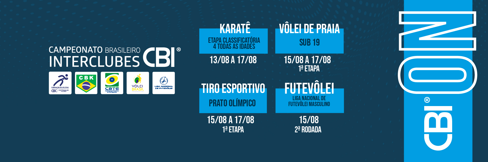 CBI® ON: CBC dá largada a mais uma semana de grandes competições do calendário da CBI®