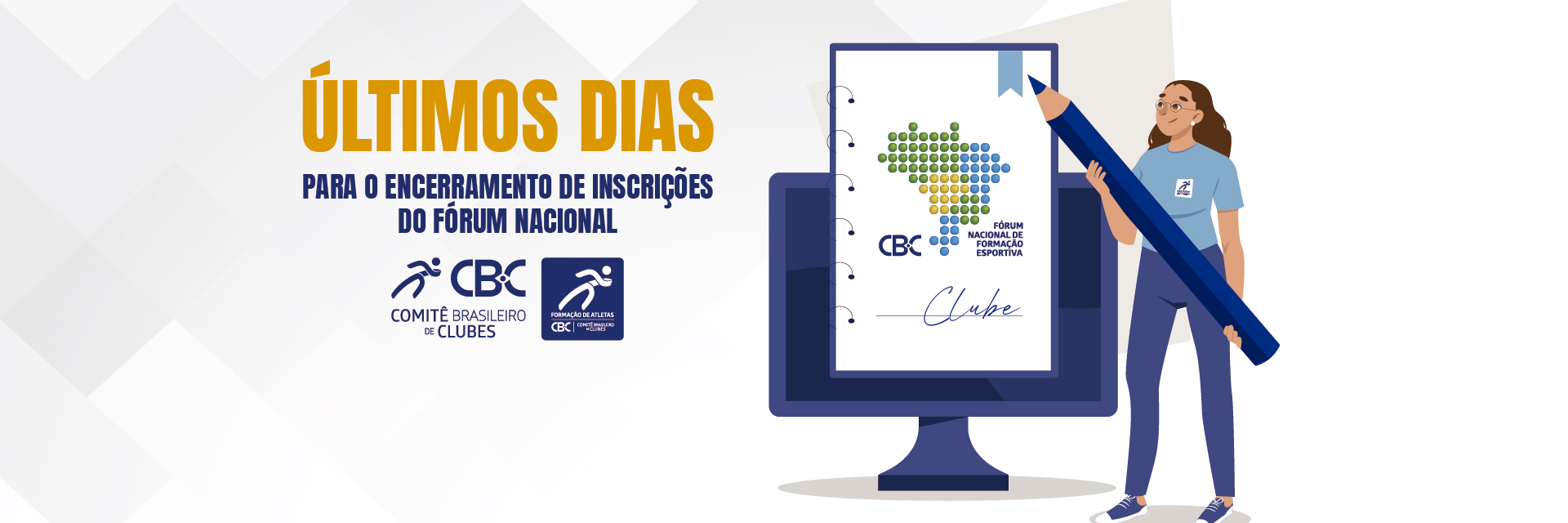 Últimos dias para o encerramento das inscrições do Fórum Nacional de Formação Esportiva 2026! 