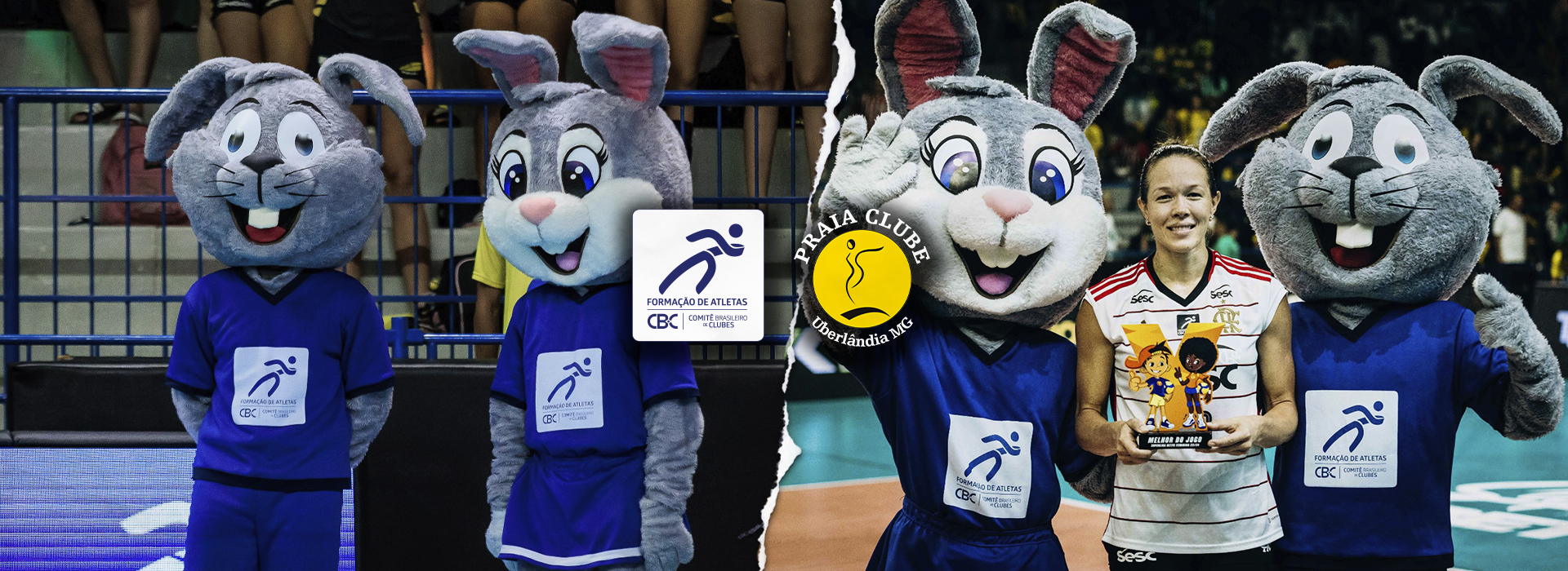 Praia Clube-MG promove megaevento com as mascotes do CBC durante rodada da Superliga de Voleibol