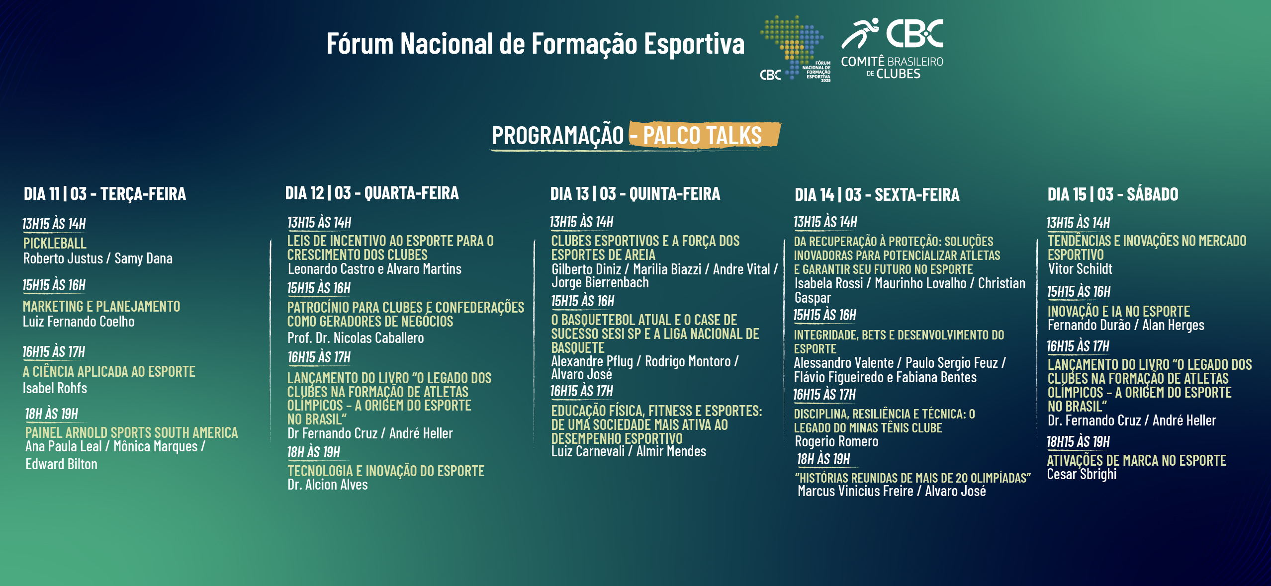 Programação Palco Talks